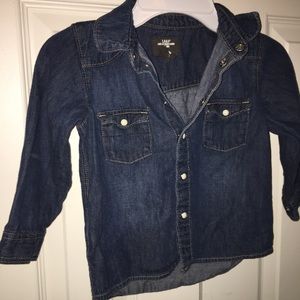 Denim-look button down